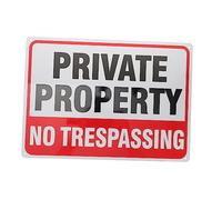 GLEAVI Private Property No Trespassing Sign Aluminum Red Black White Reflective Warning Board for Outdoor Use Pre Drilled Holes