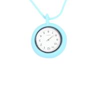 GLEAVI Quartz Necklace Watch Featuring Alloy and Glass Materials for Nurse and Doctor with Blue Silicone Rope, Mini Hanging Pocket Watch Decorative and Easy Time Viewing