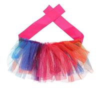 GLEAVI Rainbow Dog Tutu Dress with Multi-Colored Pet Collar, Mesh Summer Skirt for Small to Medium Dogs and Cats, Size S, Cosplay and Festival Outfit
