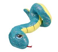 GLEAVI Realistic Plush Snake Blue PP Cotton Stuffed Snake Doll Decor for Party Pranks and Gifts Plush Animal with Detailed Texture for Scaring Friends and Home Display