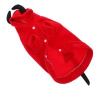 GLEAVI Red Plush Dog Halloween Costume Devil Warm Coat for Pet Puppy, Three-dimensional Design for Halloween Party and Festive Wear