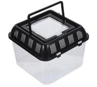 GLEAVI Reptile Feeding Box Turtle Living Tank Plastic Breeding Box with Lid Small Size Pet Carrier for Temporary Tortoise Housing and Reptile Transport Random Color