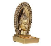 GLEAVI Resin Buddha Head Candle Holder for Desktop Intricate Figure Shaped Candlestick Stable Flat Bottom Design Home Decor for Peaceful Ambiance and Personal Belief Display