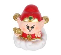GLEAVI Resin Cai Shen Figurine God of Wealth Statue Feng Shui Ornament for Home Office Decor Compact Handcarved Prosperity Enhancer Lucky Chinese Year Decoration