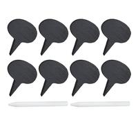 GLEAVI Reusable Cheese Markers for Cheese Platter Board with Soapstone Chalks Lightweight Black Chalkboard Labels with Fun Shape Design Easy to Clean Food Signs for Party Buffet