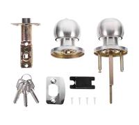 GLEAVI Room Door Three-Bar Spherical Lock Stainless Steel Knob Lock for Steel Doors 30-50mm Thickness Suitable for Home Interior