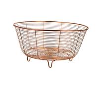 GLEAVI Rose Gold Fruit Bowl Basket: 8.57in Wire Holder Kitchen Worktop - Stainless Steel Produce Stand for Dining Table Centrepiece