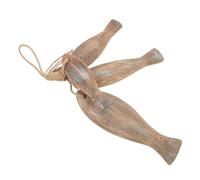 GLEAVI Rustic Hand Carved Wood Fish Ornament for Nautical Wall Decor Lightweight Natural Wooden Pendant for Lake House Beach and Coastal Decoration DIY Craft and Seaside Theme