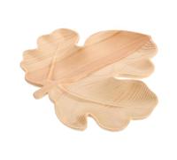 GLEAVI Rustic Leaf Shaped Wooden Fruit Bowl Small Serving Tray for Snacks and Desserts Portable Natural Wood Display Dish for Home Parties and Seasonal Decor
