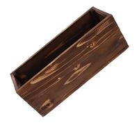 GLEAVI Rustic Wood Planter Box Rectangle, Sturdy Outdoor Window Sill Flower Planter, Carbonized Solid Wood Raised Balcony Garden Pot 40x14x15cm for Herbs and Succulents