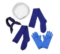 GLEAVI Sailor Hat Costume Set for Women, Navy Captain Hat with 4pcs Sailor Accessories, Yacht Party and Halloween Cosplay Outfit