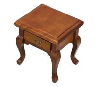 GLEAVI Scale Miniature Wooden Nightstand with Functional Drawer Rustic French Country End Table for Dollhouse Bedroom and Living Room Furniture Accessories