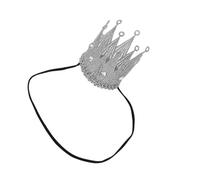 GLEAVI Silver Crown Headband for Elastic Comfortable Tiara Hair Band with Rhinestones Birthday Party Photo Prop and Shower Boy Girl