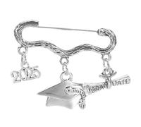 GLEAVI Silver Zinc Alloy Graduation Brooch Pin Featuring a Unique Bachelor's Cap Design Resistant to Fading for Graduation Season 2025 or Personal Item Decoration