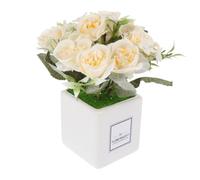 GLEAVI Simulated Rose Bonsai Flower with Ceramic Pot Artificial Decorative Plant for Home and Office Desk Maintenance Floral Ornament for Desktop Adornment