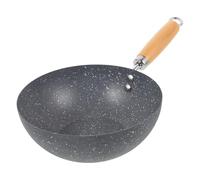GLEAVI Small Non Stick Stir Fry Wok Stainless Iron with Wood Handle