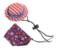 GLEAVI Small Pet Usa Hat Hamster Hat Decorative Cloth Cloak Size about 11.00x11.00x9.50cm Easy to Take on Or off Lightweight for Independence Day Parties Suitable for Chinchillas Mice