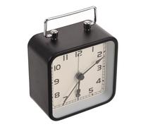GLEAVI Small Silent Analog Alarm Clock Battery Powered Travel Clock with Night Light for Heavy Sleepers Elegant Metal for Bedroom and Study