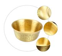 GLEAVI Smooth Copper Offering Bowl for Meditation and Worship Handcrafted Copper Tableware with Carved Patterns Easy to Clean Decorative Buddhist Temple Bowl for Home and Ceremony East
