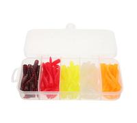 GLEAVI Soft Simulated Worm Lures 100Pcs Artificial Earthworm Fishing Bait Kit Five Colors for Freshwater Fishing Bass