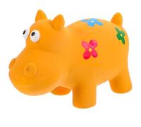 GLEAVI Squeaky Hippo Dog Chew for Puppies Small Sturdy Bite-resistant Orange Interactive Pet for Training and Play