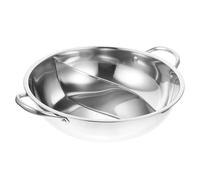 GLEAVI Stainless Steel Divided Hot Pot Cooker Double-Flavor Chinese Style Hot Pot Pan for Induction Cooktop and Gas Stove for Family Gatherings Easy to Clean