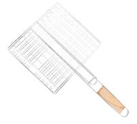 GLEAVI Stainless Steel Square Bbq Grill Net Clip for Fish and Bread, Barbecue Cooking Tool Suitable for Outdoor Grilling and Picnic Use