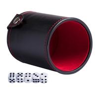 GLEAVI Sturdy Dice Shaker Pu Leather Dice Cup with Storage Compartment Smooth Texture Lightweight Easy to Store for Bar and Club