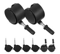 GLEAVI Swivel Stem Wheels with Brake 8Pcs Plastic Casters for Heavy Duty Office Furniture Replacement Suitable for Shelves and Chairs in Home and Office