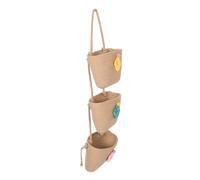 GLEAVI Three-Tier Boho Storage Basket Hanging Organizer with Cotton Rope Large Capacity Flower Basket Shape for Home and Car for Bathroom and Kitchen