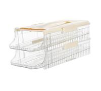 GLEAVI Transparent Automatic Rolling Organizer for Eggs Space Saving Egg Holder for Side Door Kitchen Fridge