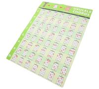 GLEAVI Ukulele Chord Chart Poster with Note Guide Beginner Ukulele Learning Sticker for Soprano and Concert Uke Music Chords Practice Chart