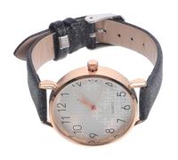 GLEAVI Ultra Thin Women Wrist Watch with Alloy Case and Arabic Numerals, Black Velvet Strap Fashion Bracelet Easy Reader Female Quartz Watch for Daily Wear