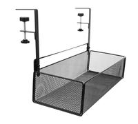 GLEAVI Under Desk Storage Organizer Basket Adjustable Under Desk File Storage for Office Home and Dorm Rooms Black Design for Workspace