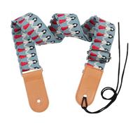 GLEAVI Vintage Blue Ukulele Shoulder Strap with Hawaiian Print, Adjustable Ukulele Belt for Soprano and Concert, Sturdy Musical Instrument Accessory for Easy Playing