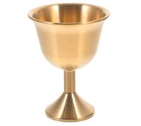 GLEAVI Vintage Brass Goblet Decorative Offering Cup for Rituals and Worship Multi Purpose Chalice for Liquor Wine Beer Whiskey Home and Temple Use