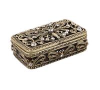 GLEAVI Vintage Earrings Rings Case Home Decor Trinket Holder Decorative Treasure Jewelry Chest Earring Case Jewellery Organiser Jewerly European Style Vintage Jewelry Storage Golden