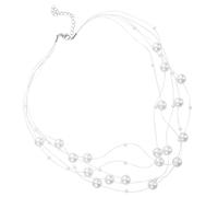 GLEAVI Vintage Imitation Pearls Necklace for Women - Three-Layer Chunky Faux Pearl Strand, Baroque Clavicle Chain, Statement Layered Choker Necklace for Elegant Party and Bridal Wear