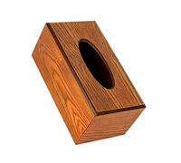 GLEAVI Vintage Wooden Tissue Box Holder Sturdy Natural Solid Wood Napkin Dispenser for Home Hotel Desktop Retro Style Household Accessory