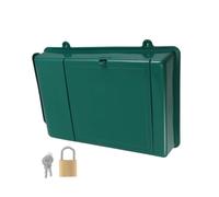 GLEAVI Wall Mounted Locking Mailbox with Secure Lock System and Space Saving Installation, Green Plastic Small Wall Mounted Letter Box for Home outside Use