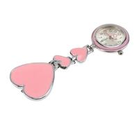 GLEAVI Waterproof Nurse Fob Watch Heart-Shaped Glow-in-The-Dark Dial, Pink Brooch Pin Hanging Nursing Pocket Watch for Healthcare Professionals