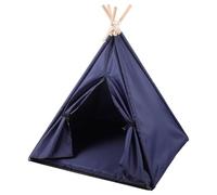 GLEAVI Waterproof Pet Teepee Tent with Removable Oxford Cover, Washable Dog and Cat House for Small to Medium Dogs and Kittens, Navy Blue Indoor Hiding Bed