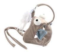 GLEAVI Wearing Cat Teaser Stick Grey Lantern Fish with Large Eyes Interactive Indoor Cat Diversion for Kitten Play and Exercise