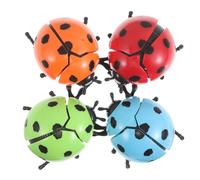 GLEAVI Wind-up Ladybug and Beetle Toys for Children, 4pcs Realistic Insect Models, Clockwork Moving Toys for Party Favors and Playtime Fun