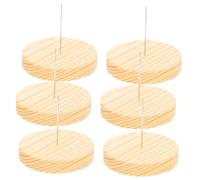 GLEAVI Wooden Base Display Stand for Doll Collection 6 Sets of 1cm Thick Round Base Portable Crochet Doll Storage Rack for Needle Felting and Diy Showcase