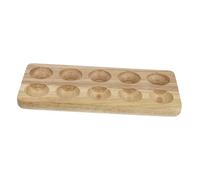 GLEAVI Wooden Egg Tray Egg Holder Double Row 10 Holes Rubberwood for Refrigerator Storage Kitchen Use