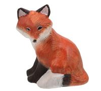 GLEAVI Wooden Fox Figurine: Handcrafted Animal Sculpture for Desk Decor - Fox Ornament for Home Office Shelf Living Room (13x12 cm)