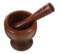 GLEAVI Wooden Garlic Grinder with Pestle Manual Garlic Mashing Bowl for Kitchen Use Safe Natural Wood Material for Cooking and Food Preparation