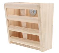 GLEAVI Wooden Hay Feeder Rack for Guinea Pig and Rabbit, Smooth Surface Small Portable Rack for Cage Use, Khaki Colour Pet Supply for Convenient Feeding