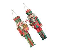 GLEAVI Wooden Nutcracker Soldier Christmas Door Hanging Decoration Bright Handcrafted Festive Wall Ornament for Porch and Home Space-saving Holiday Nutcracker Christmas Door Hanger